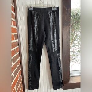 Womens BCBGMAXAZRIA leggingsg with faux leather design size small